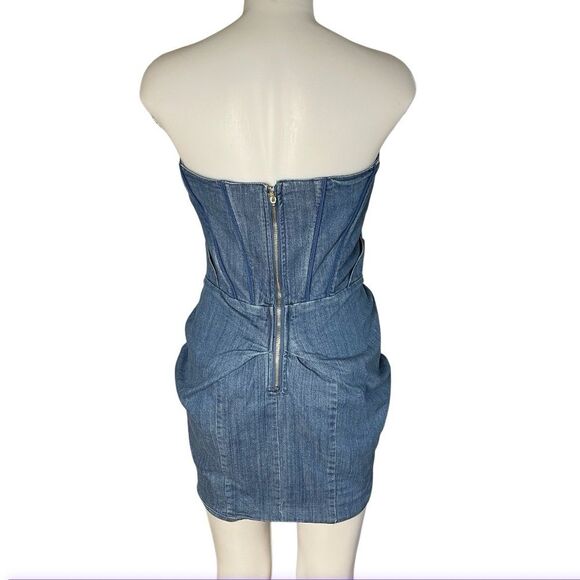 APPLE BOTTOMS Blue Jean Dress Denim Strapless Y2K Size Small VINTAGE